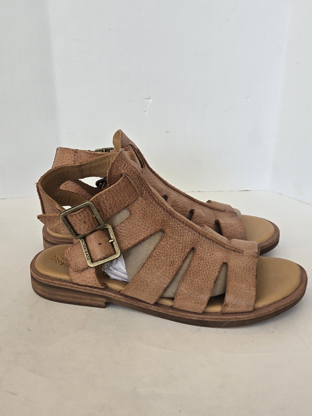 Kork-Ease Tan Strappy Buckle Slingback Sandals